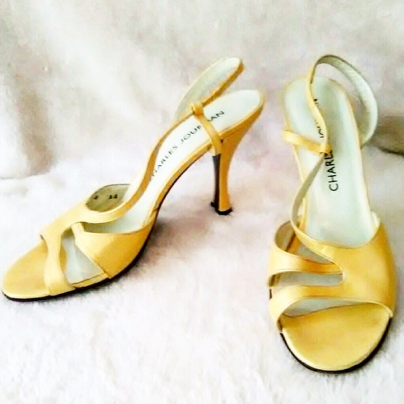 Charles Jourdan Shoes - Charles Jourdan size 8 sling backs goldfish cream